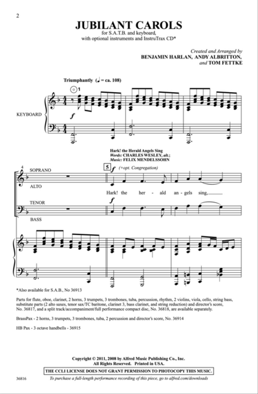 Jubilant Carols Choir scores gallery preview page 2