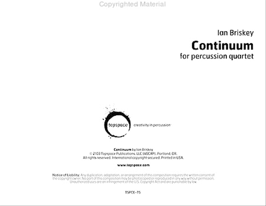 Continuum Continuum Percussion Ensemble scores gallery preview page 2