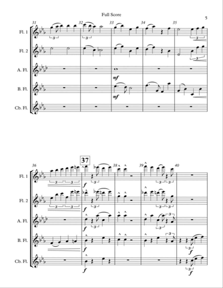 Santa Claus Is Comin' To Town Woodwind Quintet scores gallery preview page 5