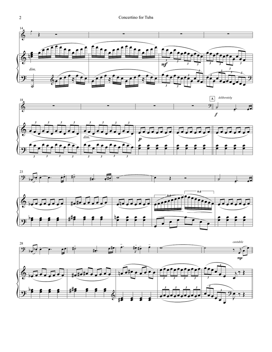 Concertino for Tuba (piano reduction) Tuba scores gallery preview page 6