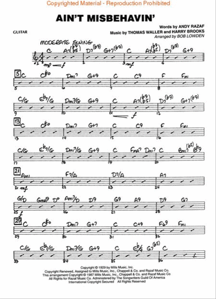 Easy Jazz Favorites – Guitar Jazz Ensemble scores gallery preview page 2