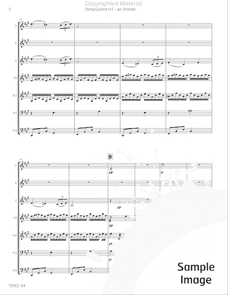 String Quartet in F Percussion Ensemble scores gallery preview page 5
