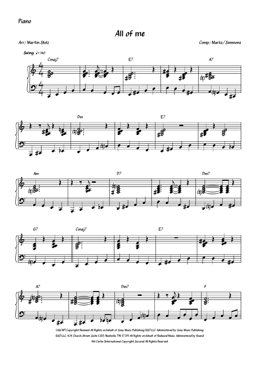 All Of Me All Of Me B-Flat Clarinet scores gallery preview page 6