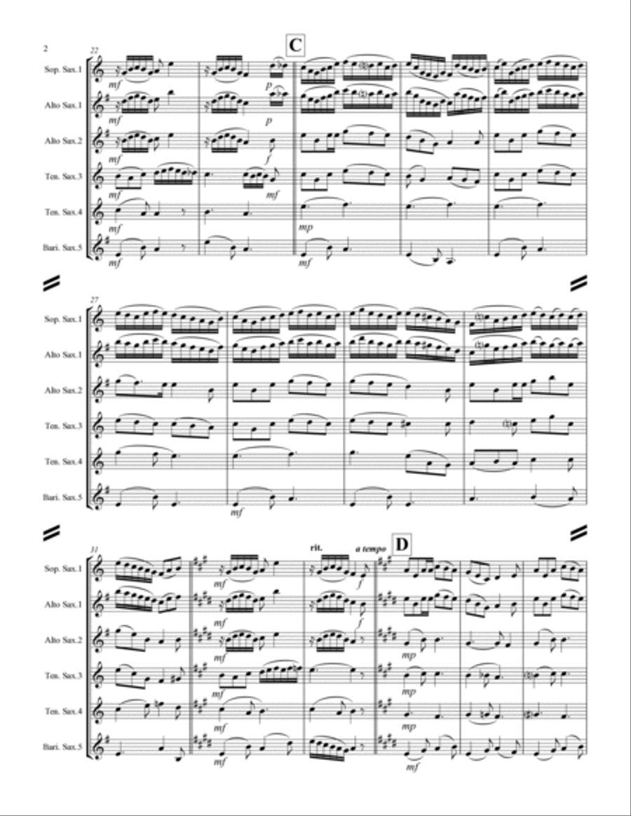 I Wonder As I Wander I Wonder As I Wander Saxophone Quintet scores gallery preview page 3