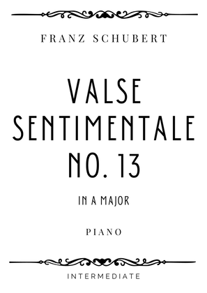 Book cover for Schubert - Valse Sentimentale No. 13 in A Major - Intermediate