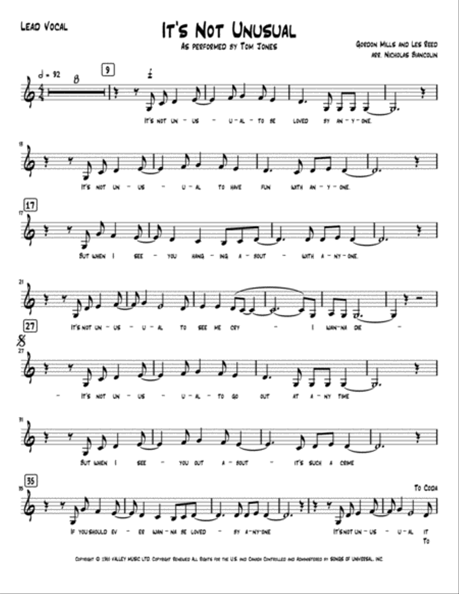 It's Not Unusual Jazz Ensemble scores gallery preview page 1