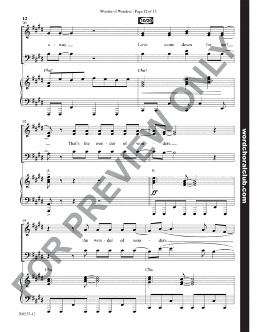 Wonder of Wonders - Anthem 4-Part scores gallery preview page 13