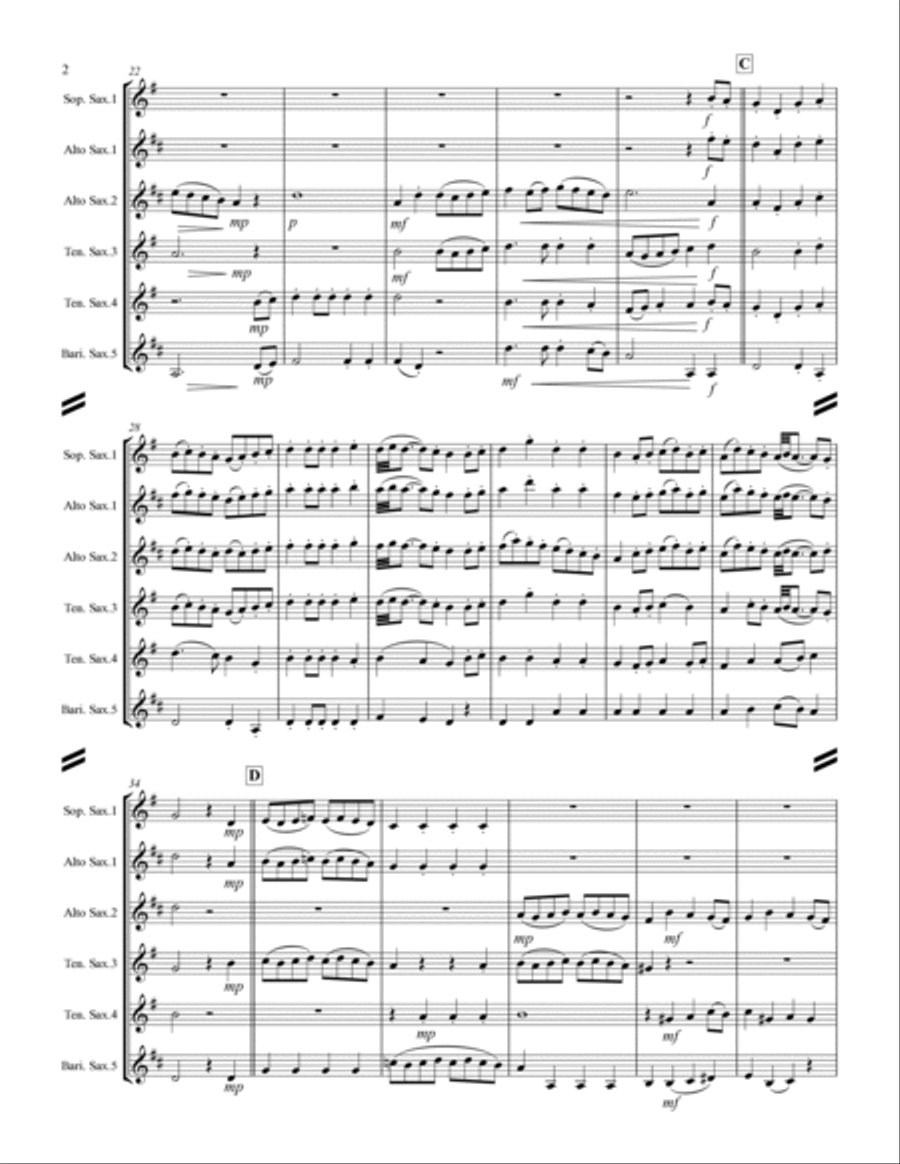 Rondeau from “Sinfonie de Fanfares” (for Saxophone Quintet SATTB) Saxophone Quintet scores gallery preview page 3