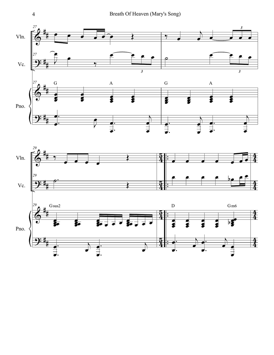 Breath Of Heaven (Mary's Song) Piano Trio scores gallery preview page 4