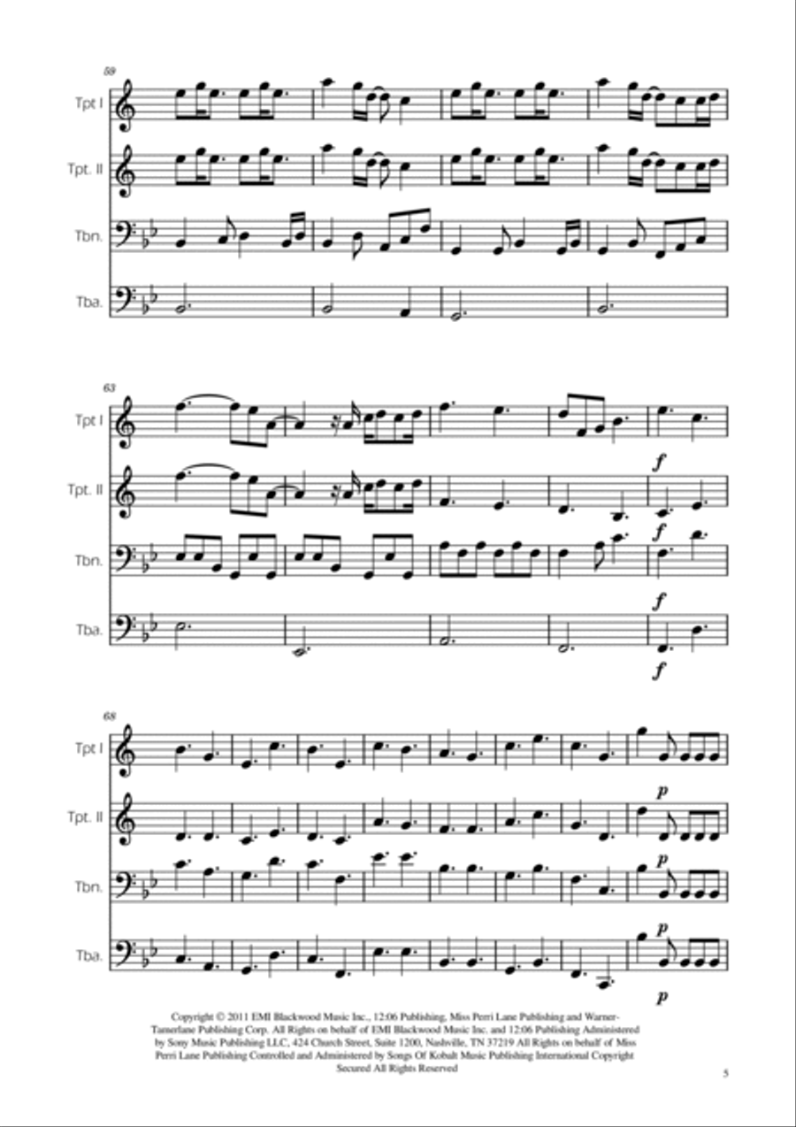 A Thousand Years Brass Quartet scores gallery preview page 5