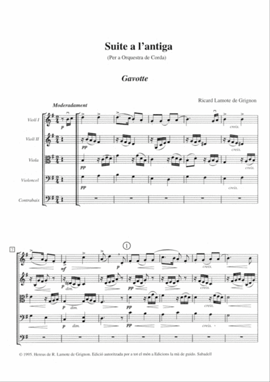 Suite a l'antiga - Score Only String Orchestra scores gallery preview page 5
