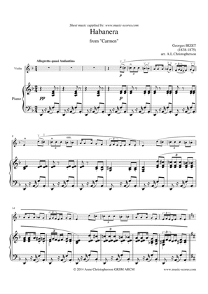 Habanera from Carmen - Violin and Piano