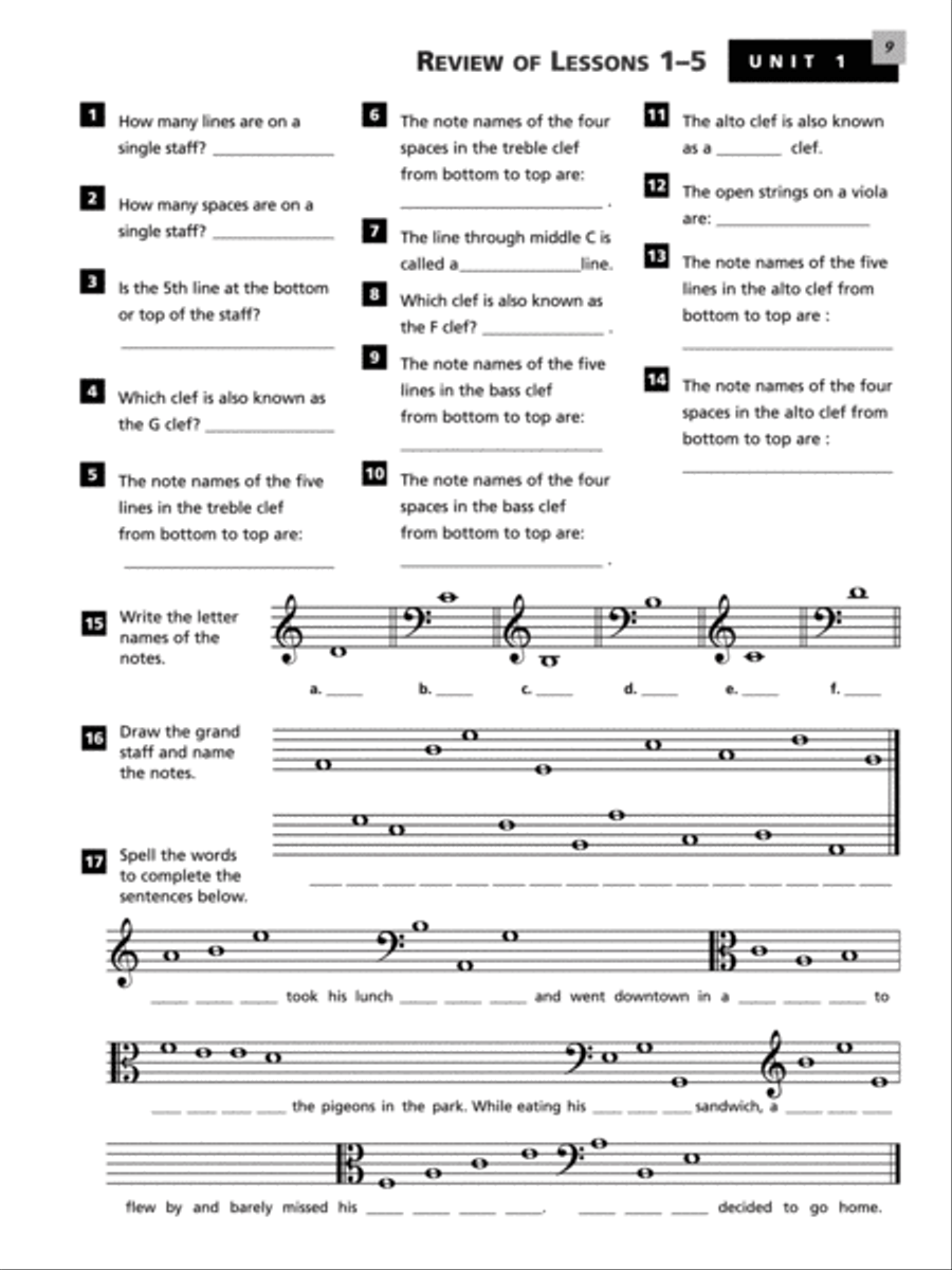 Alfred's Essentials of Music Theory Viola scores gallery preview page 9