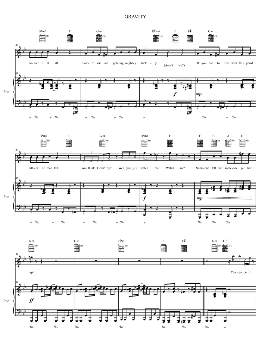 Gravity Piano, Vocal, Guitar scores gallery preview page 4