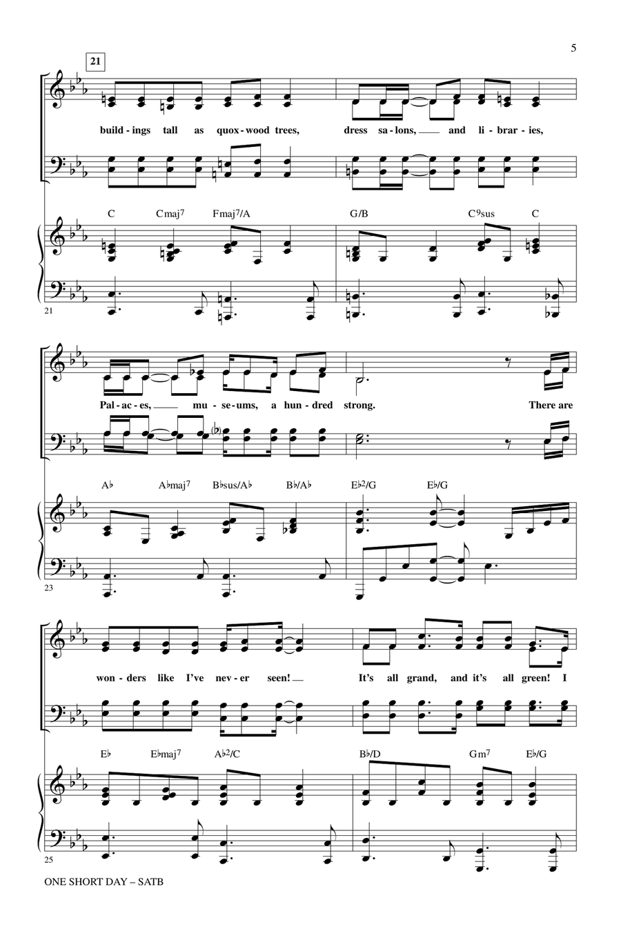 One Short Day (from Wicked) 4-Part scores gallery preview page 4