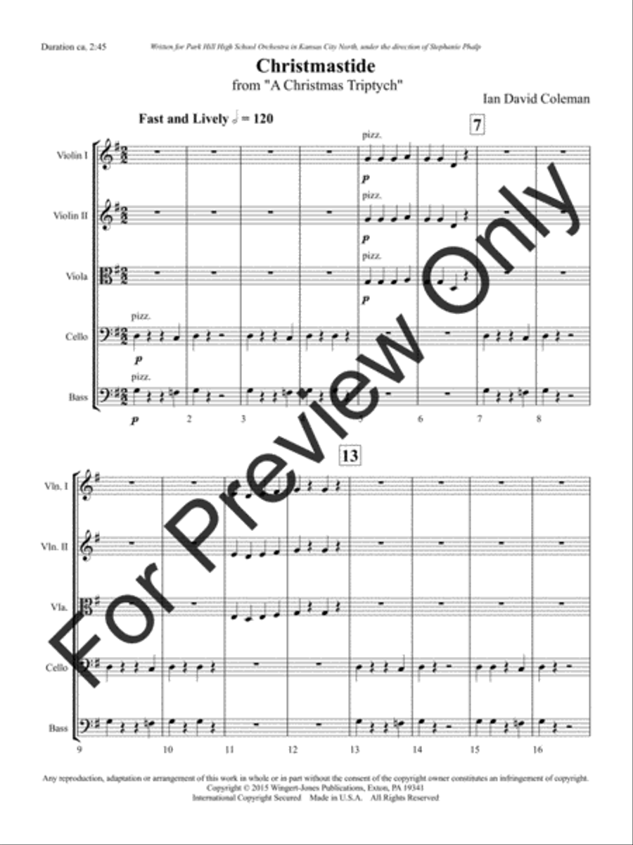 Christmastide (Score) String Orchestra scores gallery preview page 4