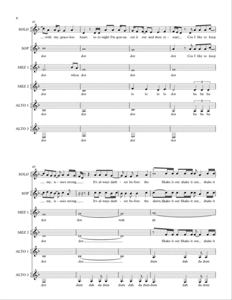 Shake It Out A Cappella scores gallery preview page 6