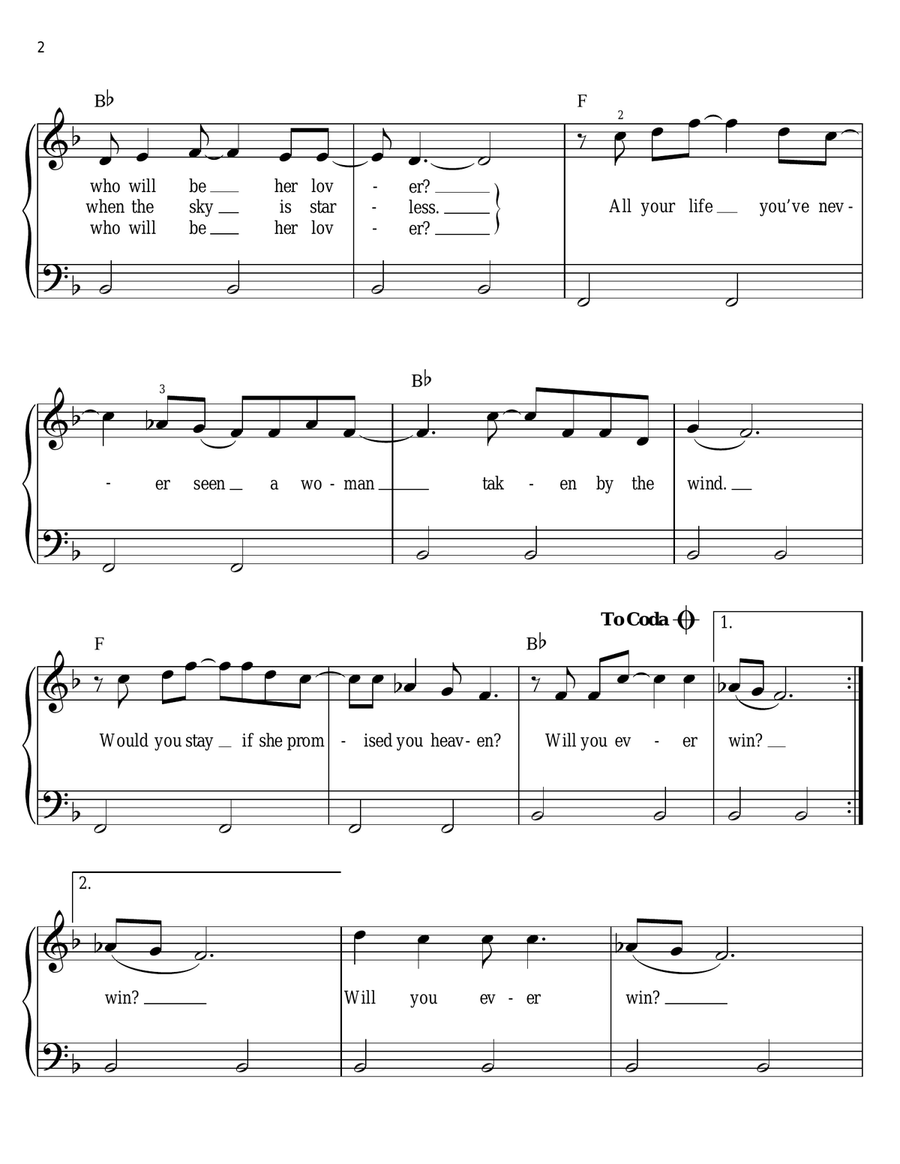 Rhiannon Easy Piano scores gallery preview page 2