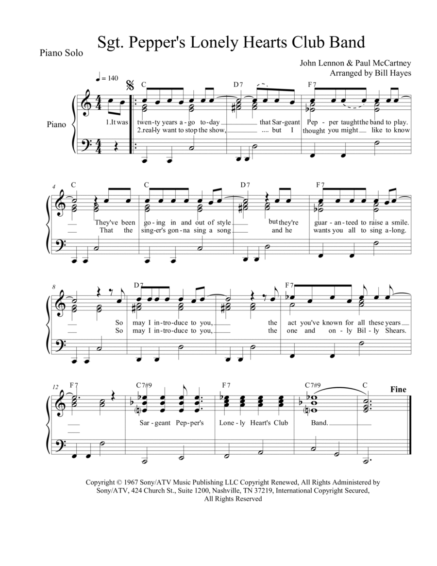 Sgt. Pepper's Lonely Hearts Club Band Voice scores gallery preview page 1