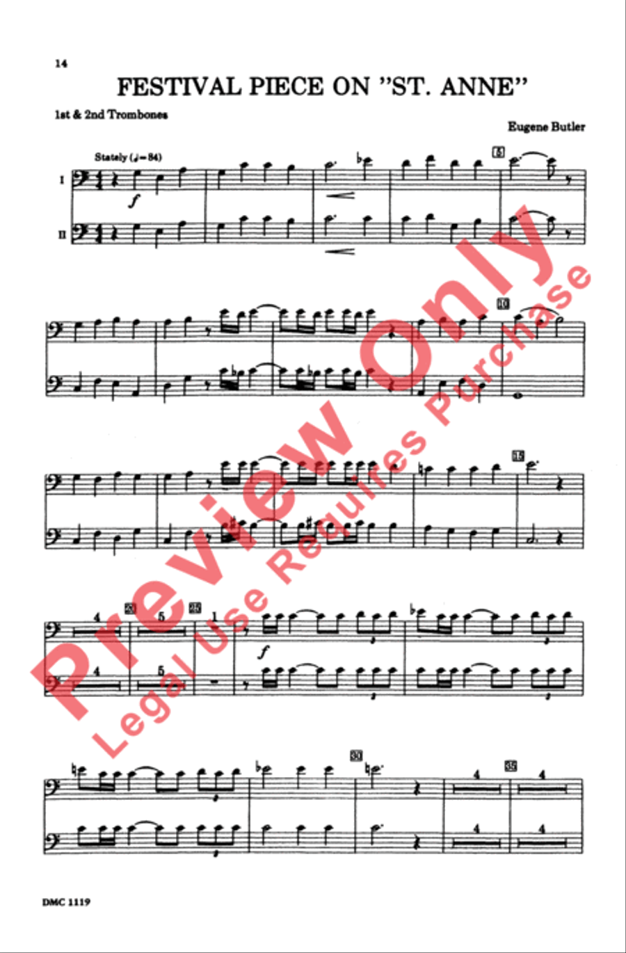 Festival Piece on St. Anne 4-Part scores gallery preview page 14