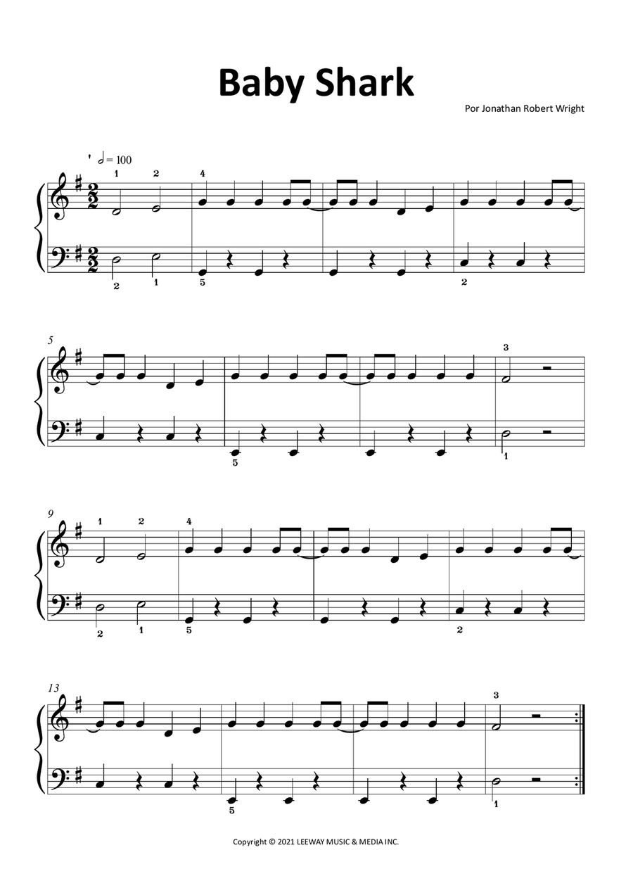 Baby Shark Piano Method scores gallery preview page 1