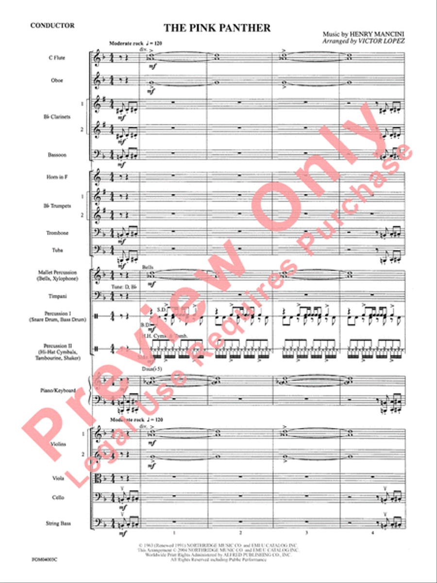 The Pink Panther Full Orchestra scores gallery preview page 4