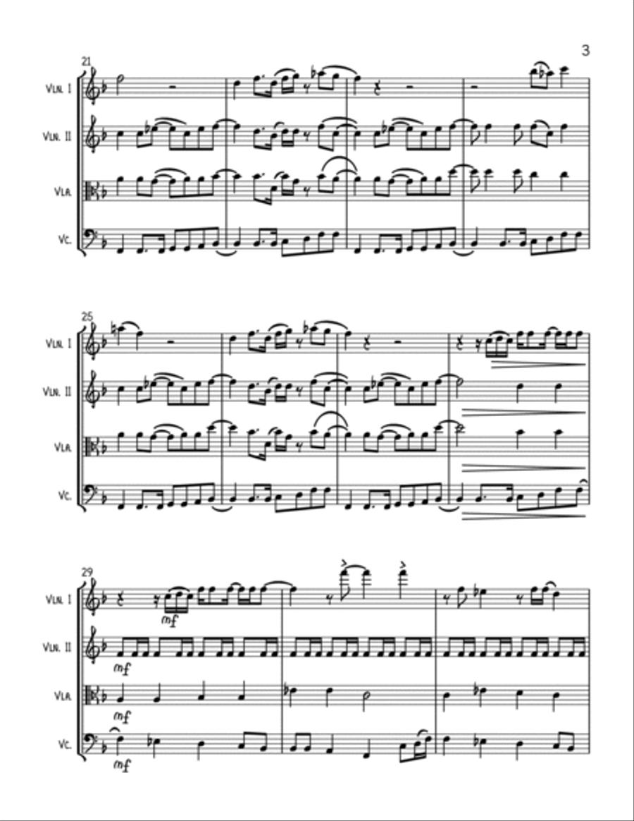 Signed, Sealed, Delivered I'm Yours String Quartet scores gallery preview page 3