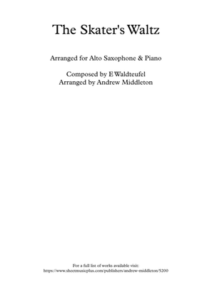 Book cover for The Skater's Waltz arranged for Alto Saxophone and Piano