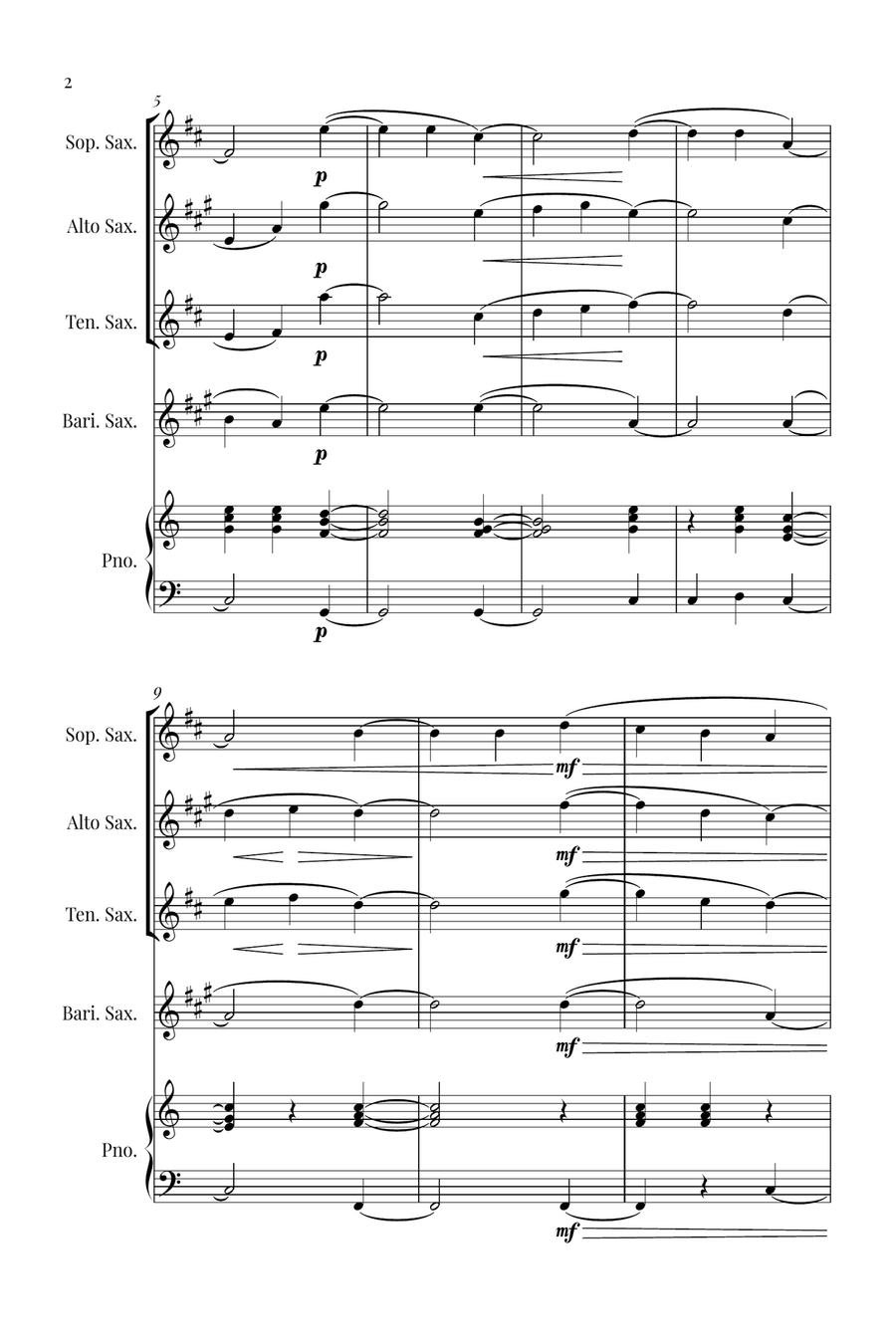 Silent Night Saxophone Quartet scores gallery preview page 2