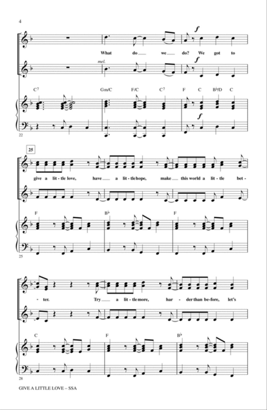 Give A Little Love SSA scores gallery preview page 3