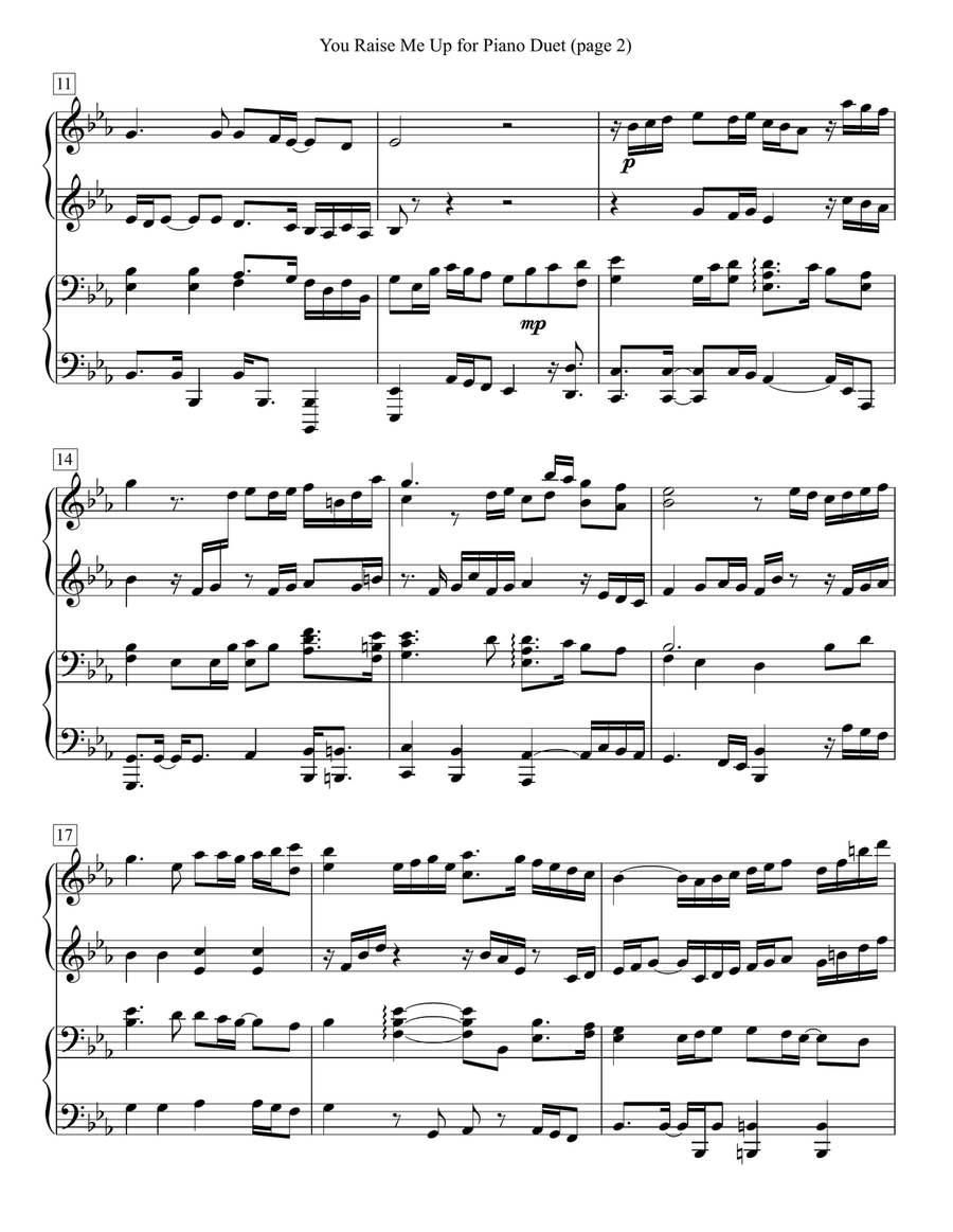 You Raise Me Up 1 Piano, 4-Hands scores gallery preview page 2