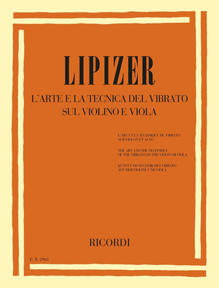Book cover for The Art and the Technique of the Vibrato on the Violin or Viola