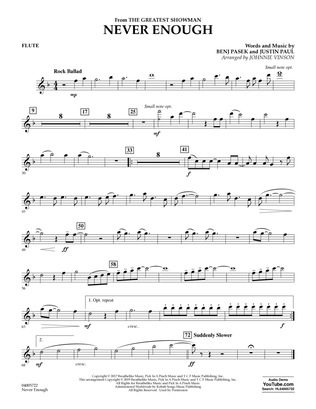 Never Enough (from The Greatest Showman) (arr. Johnnie Vinson) - Flute