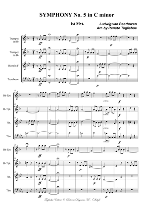 SYMPHONY No. 5 - 1st Mvt. - Arr. for Brass quartet - With Parts