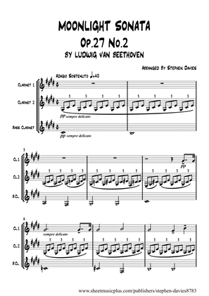 Moonlight Sonata Op.27 No.2 by Ludwig van Beethoven for Clarinet Trio.