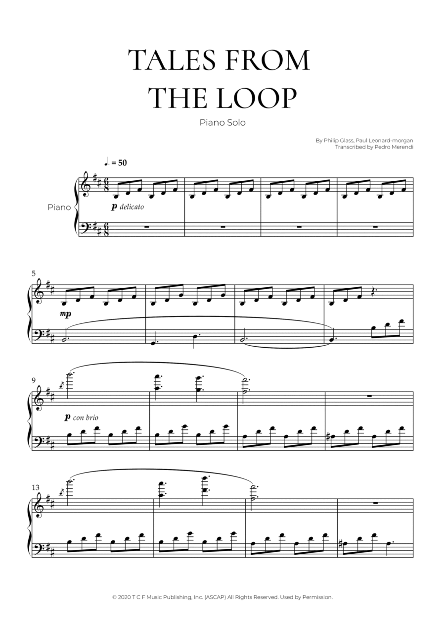Tales From The Loop Piano Solo scores gallery preview page 1