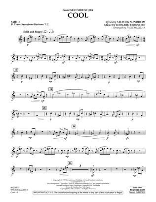 Cool (from West Side Story) (arr. Murtha) - Pt.4 - Bb Tenor Sax/Bar. T.C.