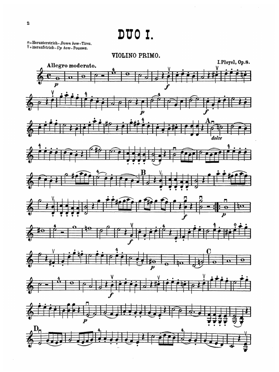 Pleyel: Six Easy Duets, Op. 8