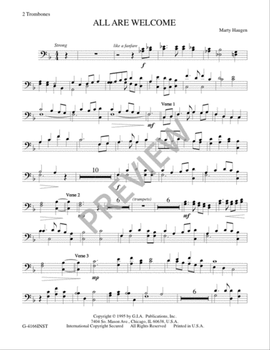 All Are Welcome - Brass edition Trombone scores gallery preview page 5
