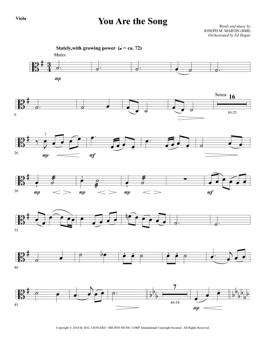 You Are the Song - Viola You Are the Song - Viola Choir scores gallery preview page 1