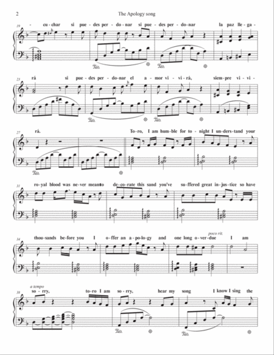 The Apology Song Piano Solo scores gallery preview page 2