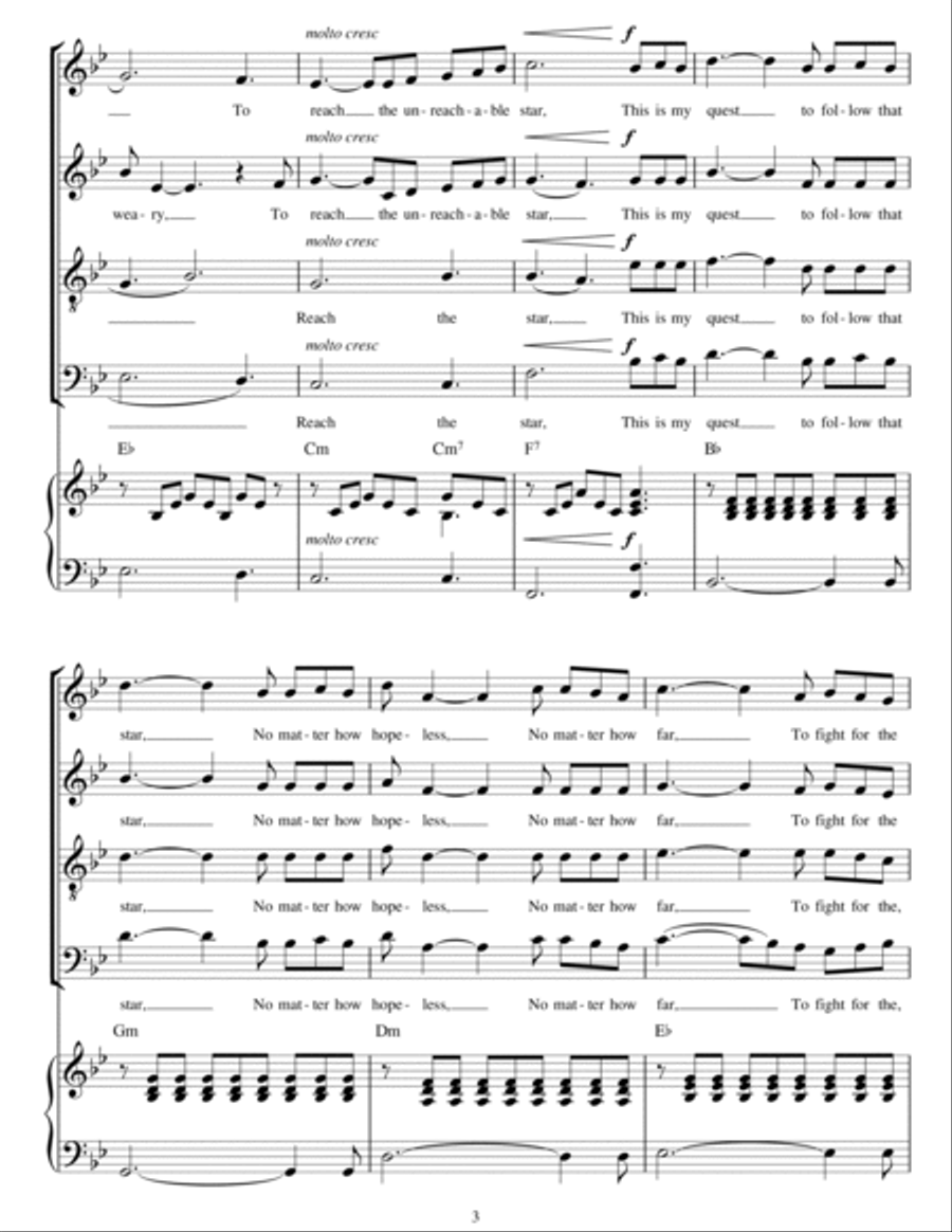 The Impossible Dream 4-Part scores gallery preview page 3