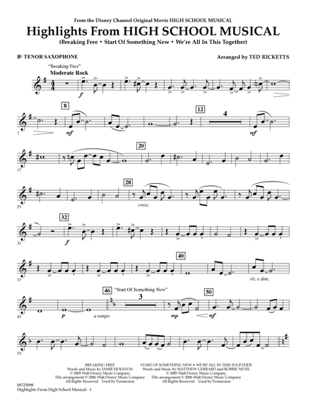 Highlights From "High School Musical" - Bb Tenor Saxophone