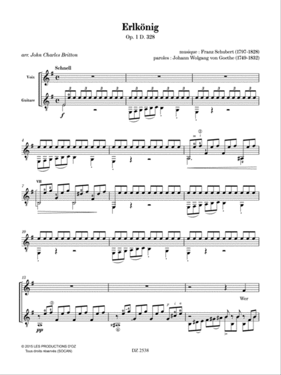 Erlkönig Classical Guitar scores gallery preview page 3