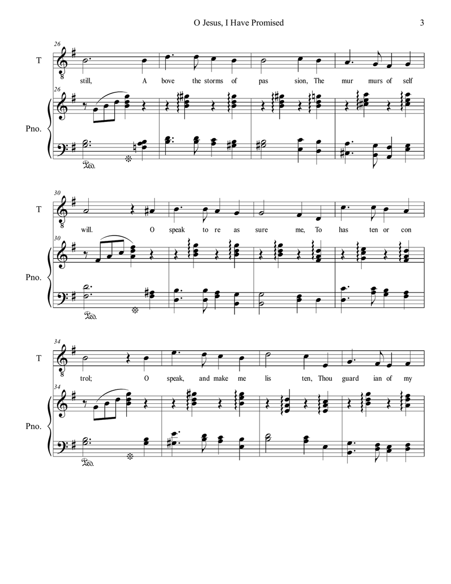 O Jesus, I Have Promised O Jesus, I Have Promised Tenor Voice scores gallery preview page 3