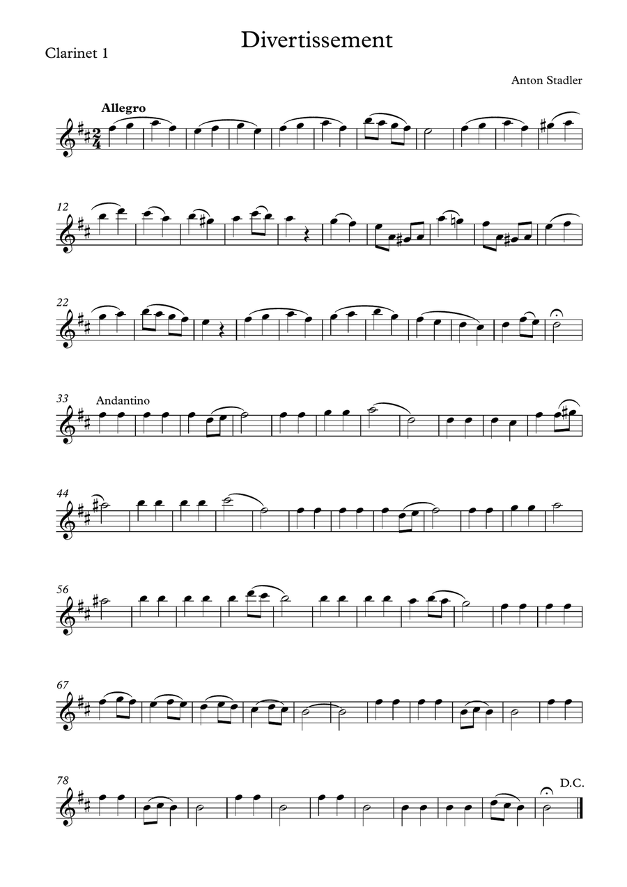 Divertissement Clarinet Quartet scores gallery preview page 3