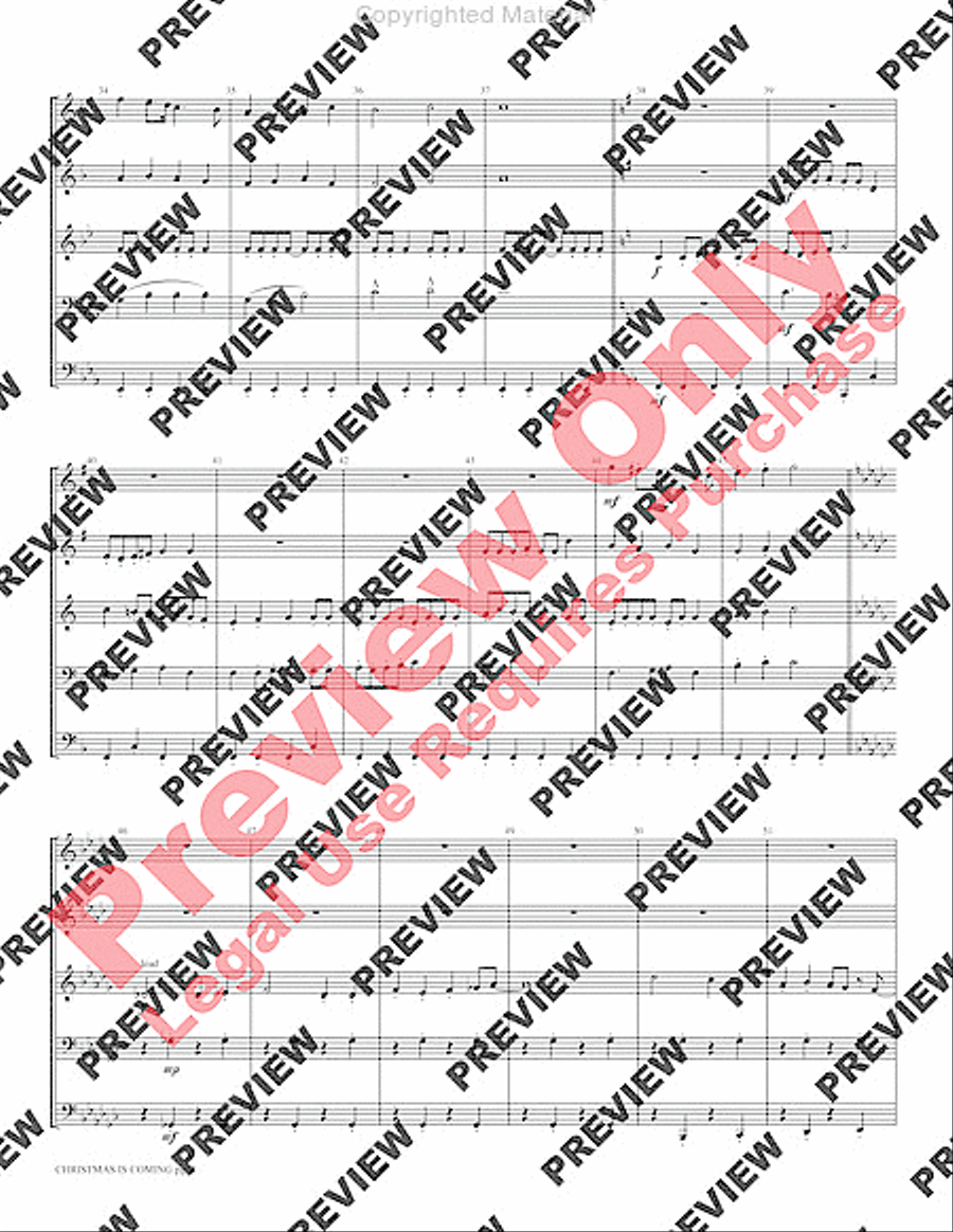 Christmas Is Coming Brass Quintet scores gallery preview page 5