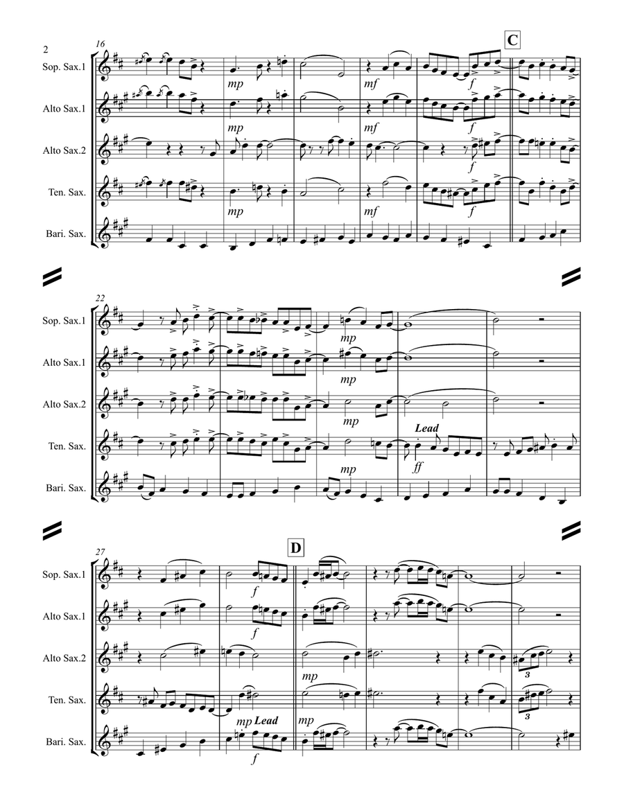Fly Me To The Moon (in Other Words) Saxophone Quartet scores gallery preview page 3