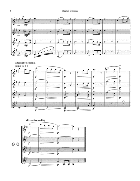 Bridal Chorus / Here Comes the Bride! for violin quartet image number null