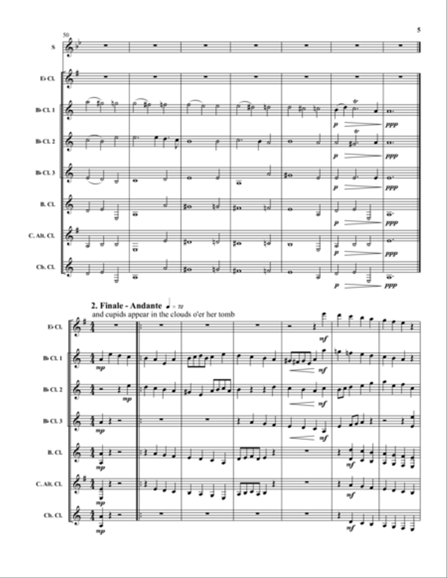 Lament and Finale Clarinet scores gallery preview page 5
